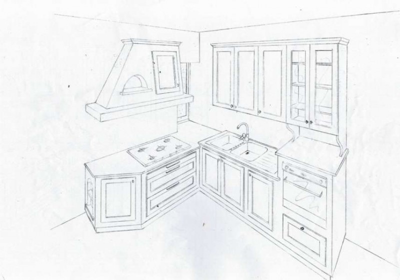 Disegni Tecnici in 3D di Cucine in Finta Muratura Disegni Tecnici in 3D di Cucine in Finta Muratura