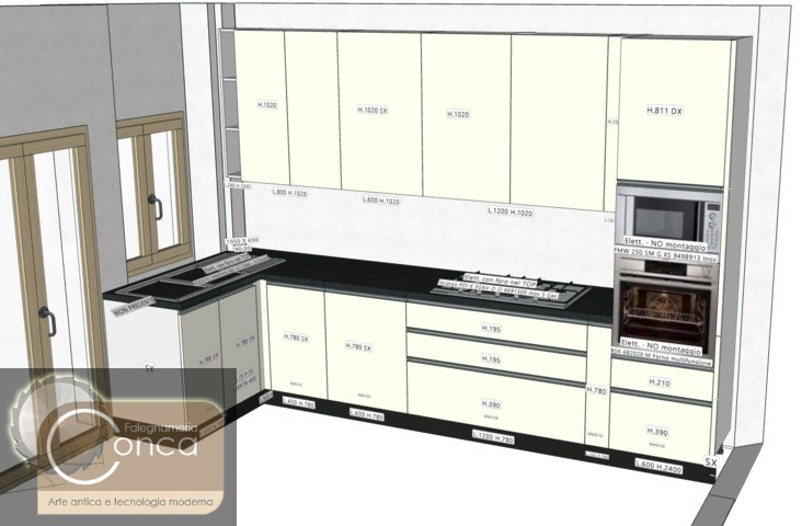 Disegno 3D Cucina Moderna