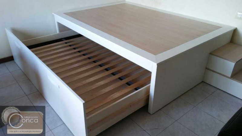 Letto a Soppalco su Misura in Vero Legno