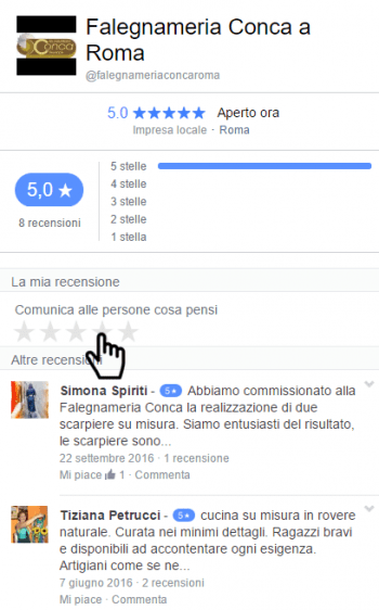 Falegnameria Conca - Recensioni su Facebook
