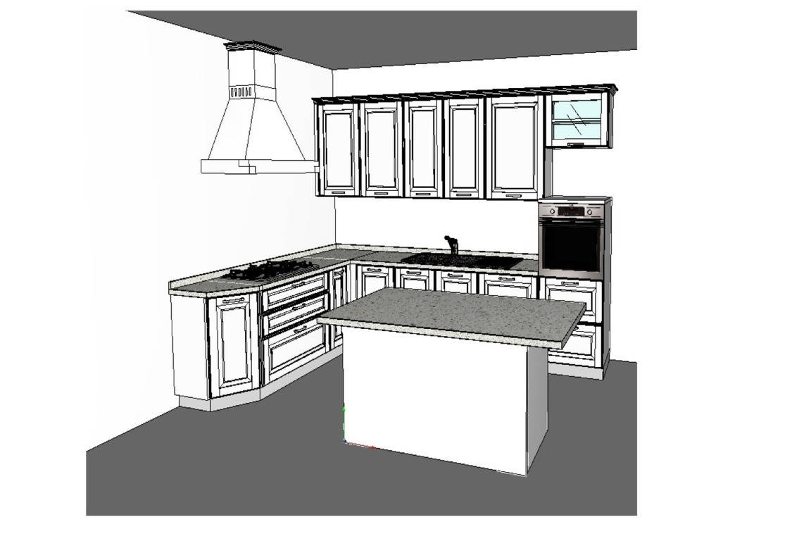 Disegni Tecnici in 3d di Cucine in Legno